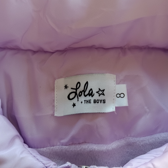 Lola + The Boys Rainbow Pastel Heart Puffer Jacket / Size 8 - Picture 9 of 17